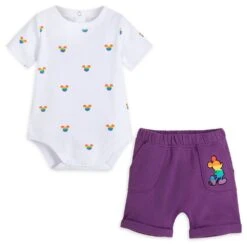 Mickey Mouse Icon Bodysuit And Shorts Set For Baby – Disney Pride Collection