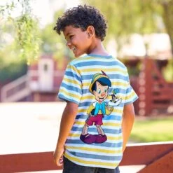 Disney Pinocchio And Jiminy Cricket Striped T-Shirt For Kids -Disney Sales Store 5007048020047 5
