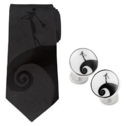 Disney Sales Store 4 Disney Jack Skellington Cufflinks And Tie Set – The Nightmare Before Christmas